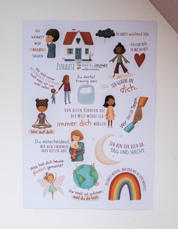Poster "Worte für eine glückliche Kindheit"