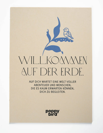 Karte Geburt "Willkommen auf der Erde"